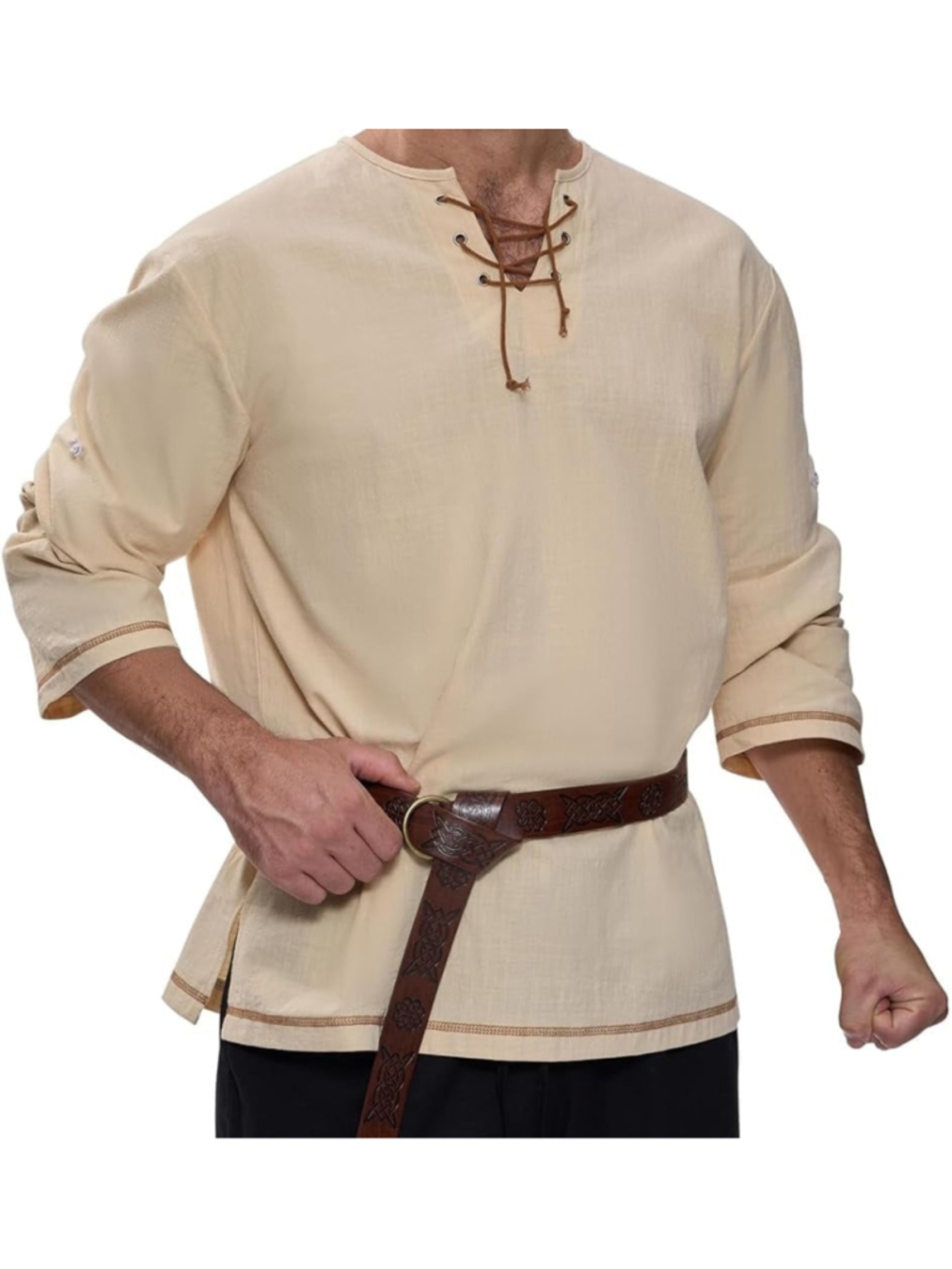 Spooktacular Creations Mens Pirate Renaissance Shirt, Adult Halloween NEW XXL